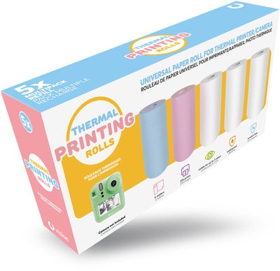 Vision products rouleaux de papier de recharge universels 5 pièces (57 x 30 mm) pour appareil photo pour enfants avec imprimante et imprimante de poche