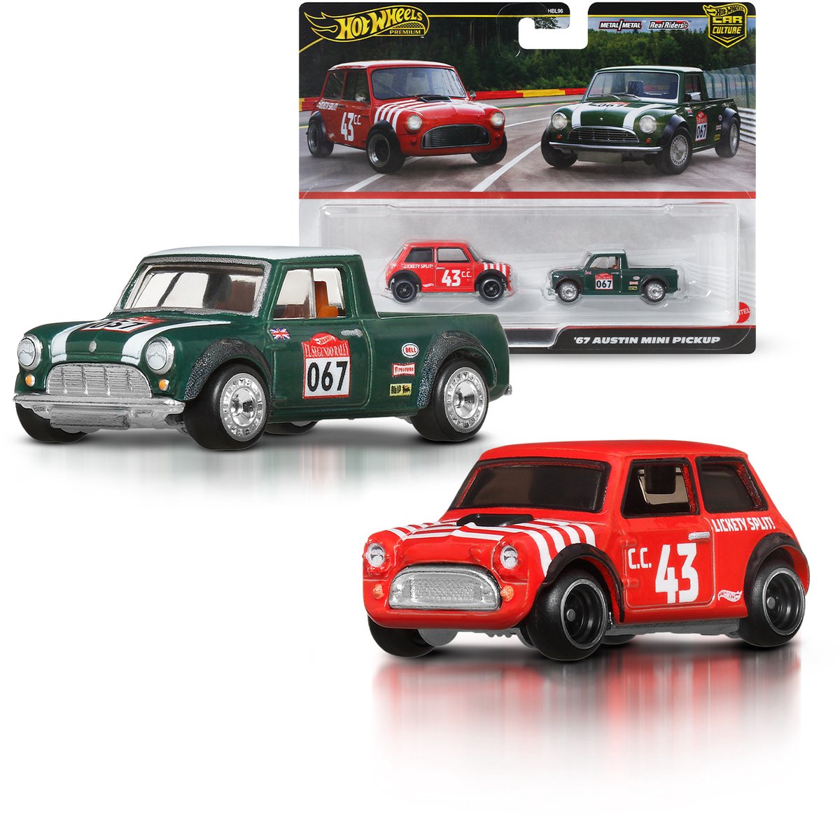 Hot Wheels Premium Car Culture ensemble de 2 - Morris Mini et '67 Austin Mini Pickup