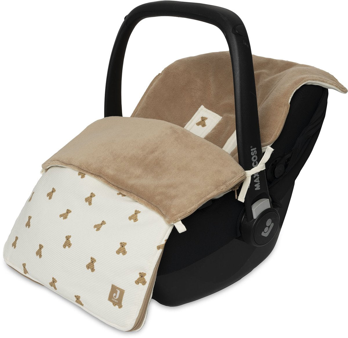 Chancelière Jollein pour poussette siège auto - mini ours en peluche - 82x42cm - gaufre