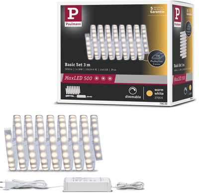 Paulmann maxled 500 kit de base de bande LED 3m revêtement blanc chaud 18w 550lm m 2700k 36va
