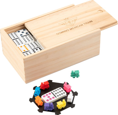 Jeux de Longfield Train Mexican Dominospel Double 12 Boîte en bois