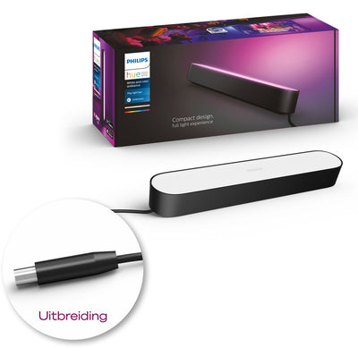 Barre lumineuse Philips hue play - lumière blanche et colorée - noir - 1 pièce - extension