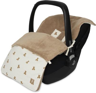 Chancelière Jollein pour poussette siège auto - mini ours en peluche - 82x42cm - gaufre