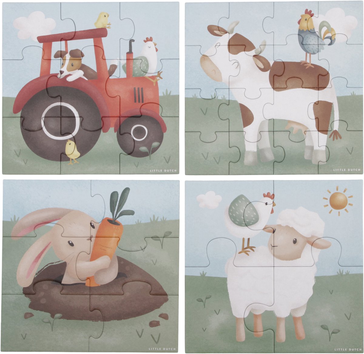 Tiamo Little Farm 4 in 1 Puzzle