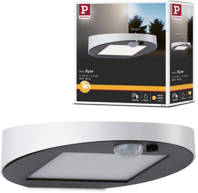 Paulmann applique murale LED solaire pour extérieur détecteur de mouvement ryse ip44 3000k 30lm blanc