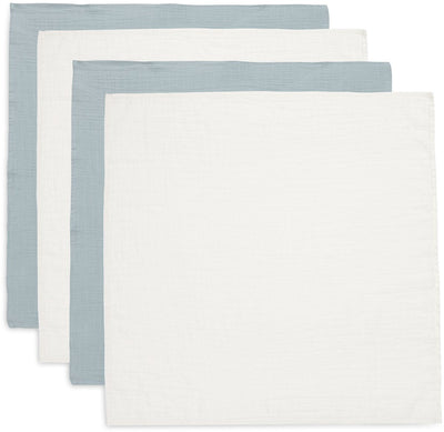 Jollein - mousseline petit 70x70cm - lange - coton doux - 4 pièces - ivoire vert d'eau