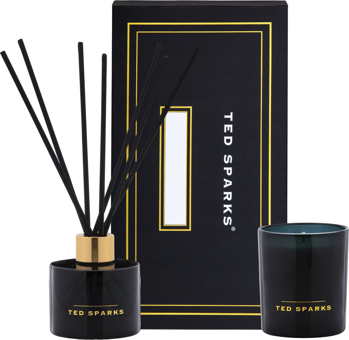 Diffuseur de bougies pivoines en bambou Ted Sparks | 100 ml + 100 g | ensemble 2 pièces