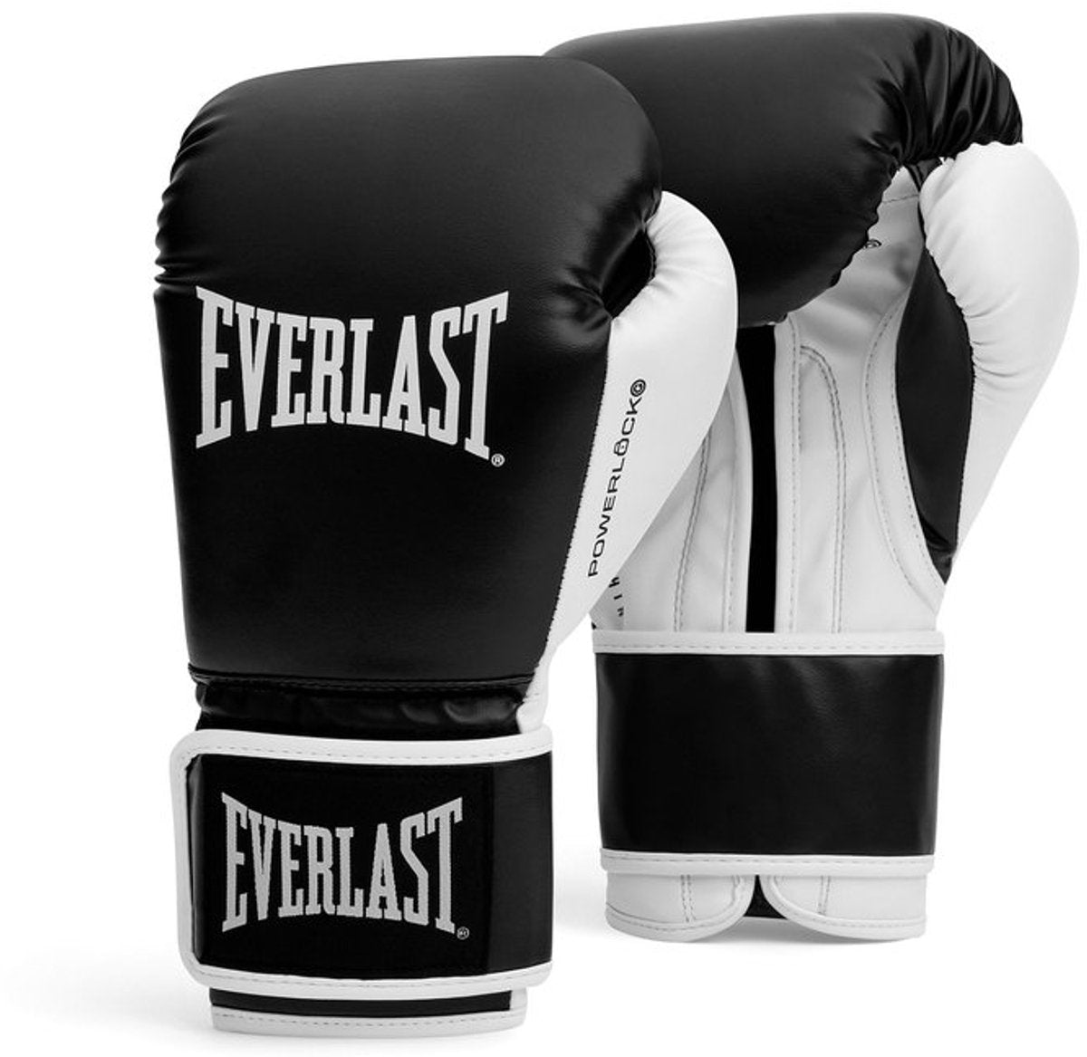 Gants de boxe Everlast powerlock og training (kick), velcro, noir et blanc, 16 oz