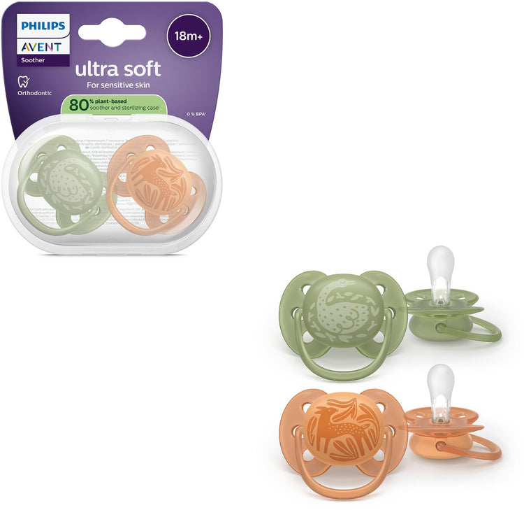Philips avent ultra soft – sucette en silicone super douce (18 mois+) – pour peaux sensibles – 2 pièces - scf093 06