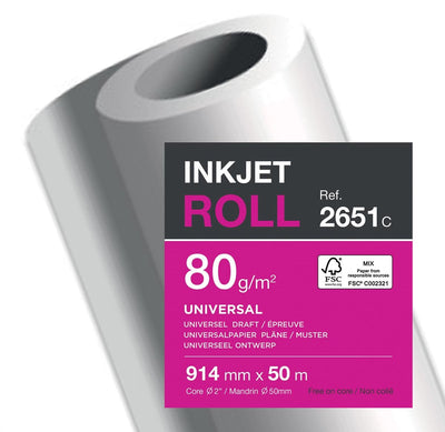 Papier traceur Clairefontaine ft 914 mm x 50 m, 80 g 2 pièces