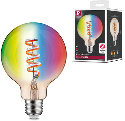 Paulmann Filament 230 V Smart Home Zigbee 3.0 Globe LED G95 E27 470LM 6,3W RGBW+ Intensité variable Or