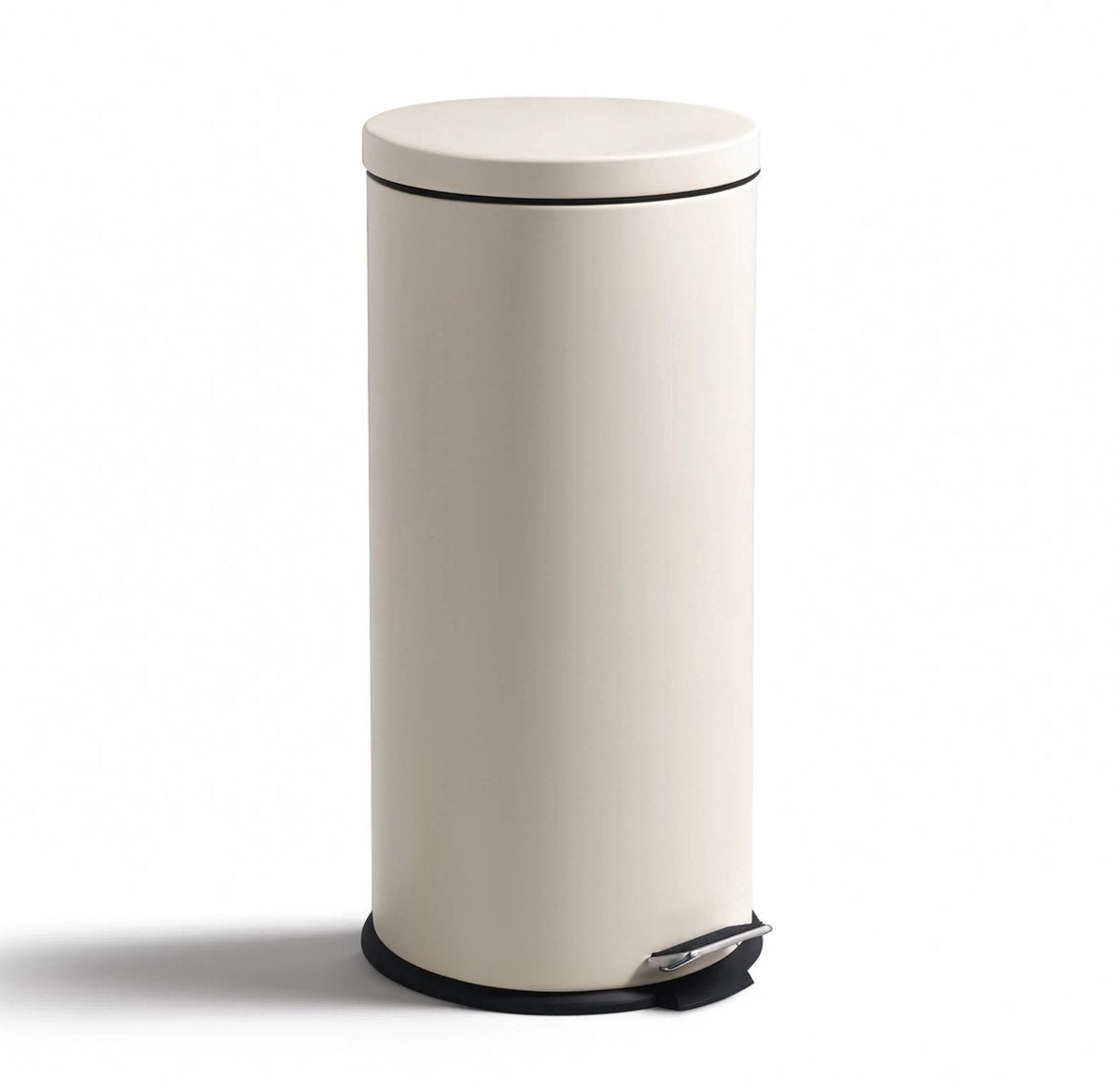 Faire taire. living hush living - poubelle 30l métal - avec couvercle à fermeture amortie - poubelle à pédale - poubelle intérieure amovible - grande capacité - bureau de cuisine - beige
