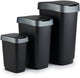 Poubelles Rotho twist - couvercle pivotant - lot de 3 - 10, 25 et 50 litres - noir