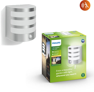 Philips LED Applique d'extérieur Philips Calgary - avec capteur - acier inoxydable