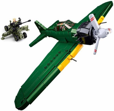 Sluban armée seconde guerre mondiale avion a6m zéro jouets de construction – jouets de construction – jeu de construction avec 560 blocs de construction – m38-b1108 – à partir de 8 ans