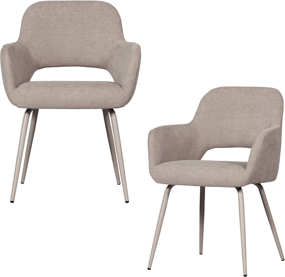 Chaises de salle à manger Woood Jenny - polyester - naturel - lot de 2