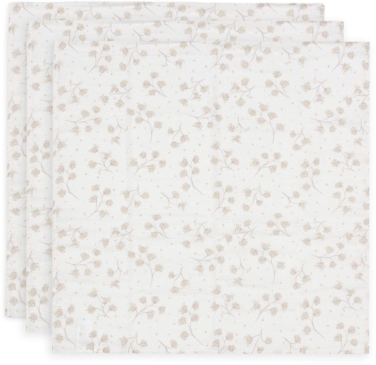 Jollein tissu hydrophile petit - 70x70cm - rêves feuillus - 3 pièces