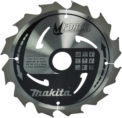 Accessoires Makita lame de scie circulaire bois | mforce 190x30x2.0 12t 15g - b-31974 - b-31974