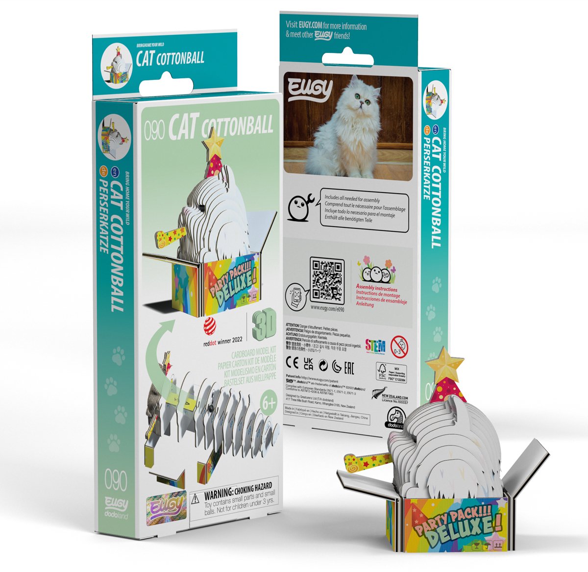 Puzzle 3D Eugy - chats - boule de coton - chats - durable - collectionnez-les tous - 6 ans