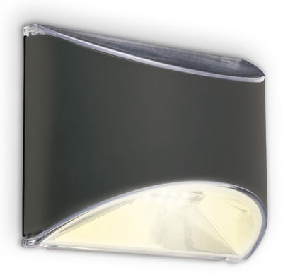 Briloner - éclairage solaire d'extérieur - applique murale d'extérieur solaire - lumière blanche chaude 3 000 K - capteur crépusculaire - 10 x 8 x 5 cm - anthracite