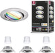 Paulmann Lampe encastrable LED Smart Home Zigbee 3.0 base coin base set orientable rond 90 mm 20° coin 3x4,9W 3x420lm 230V dimmable RGBW+ acier brossé