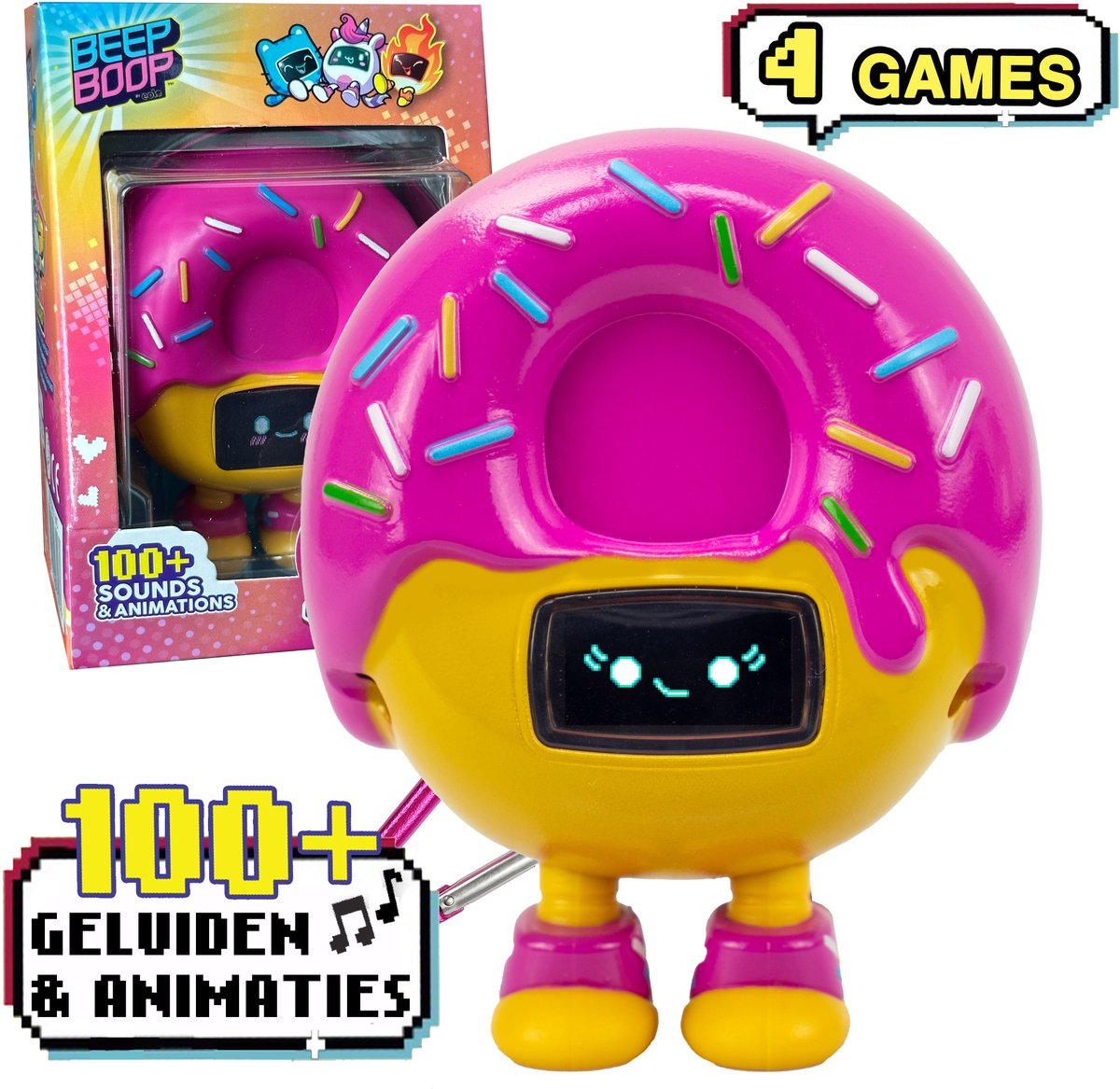 Eolo beep boop mochi – votre animal de compagnie virtuel avec émotions, 4 jeux et plus de 100 animations sonores – soins et jeu – jouets interactifs