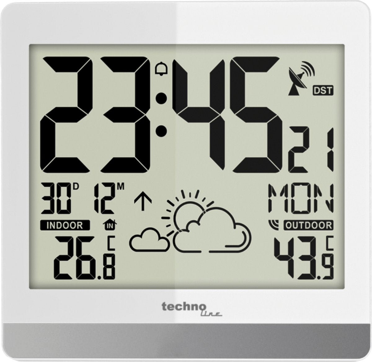 Station météo Technoline - ws 8119 - 189x200x29mm - argent - avec 1 capteur extérieur 30m - tl-ws8119