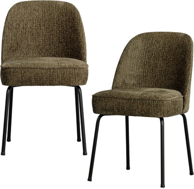 Chaises de salle à manger Woood vogue - tissu velours - bonsaï - lot de 2