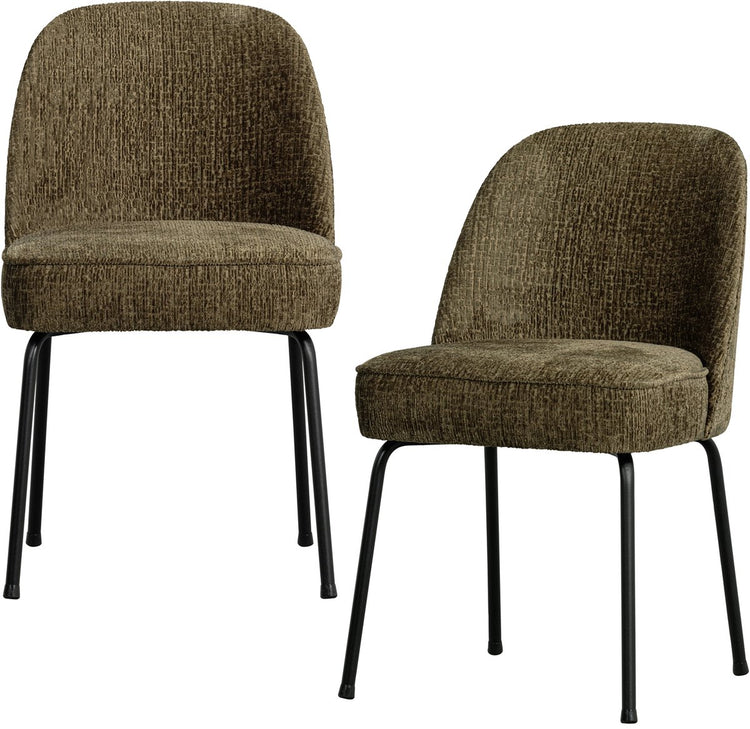 Chaises de salle à manger Woood vogue - tissu velours - bonsaï - lot de 2