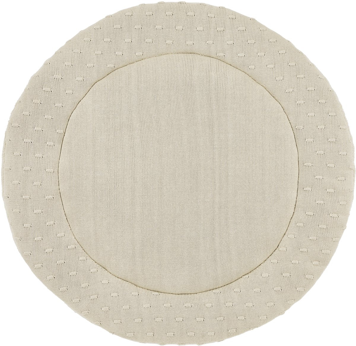 Couverture de parc pour bébé Meyco avec nœuds ronds - ⌀95cm - sable doux