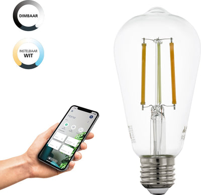 Lampe LED intelligente Eglo connect.z - E27 - ø 6,4 cm - lumière blanche orientable - dimmable - zigbee