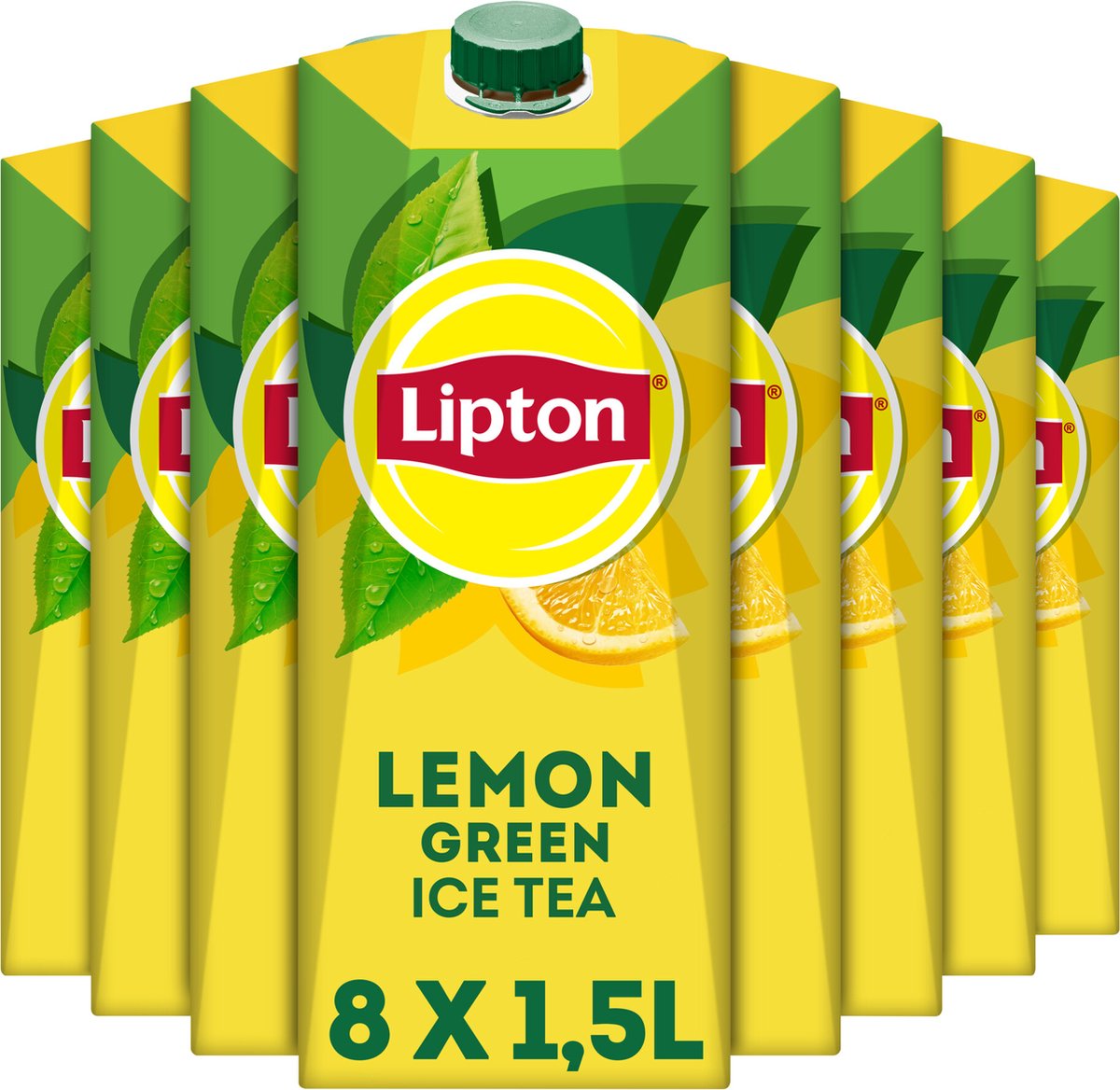Lipton Ice Tea Green Pak - Citron - Faible en calories - 8 x 1500 ml - Pack économique