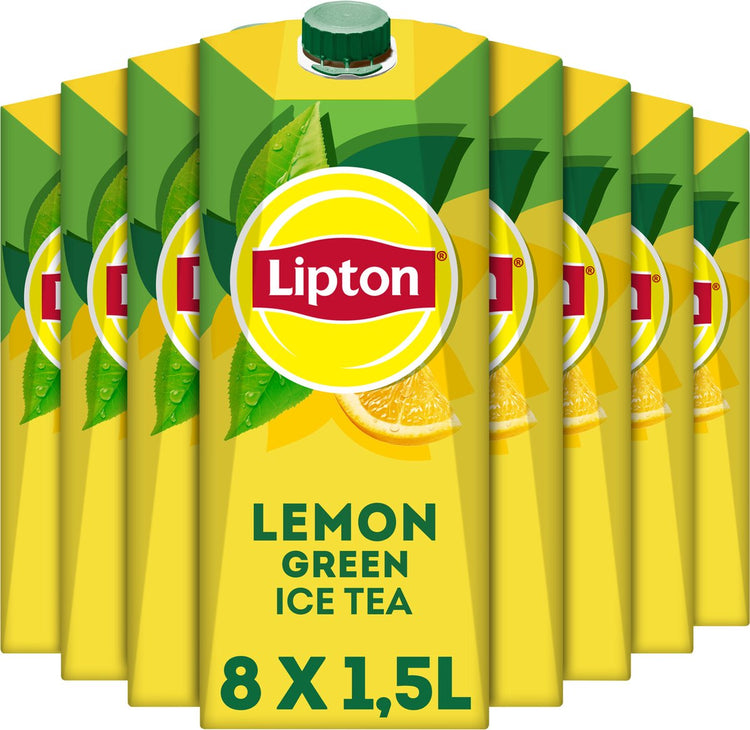 Lipton Ice Tea Green Pak - Citron - Faible en calories - 8 x 1500 ml - Pack économique