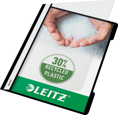 Leitz quick fixateur a4 - 30 % de plastique recyclé pré-consommation - 25 pièces - noir
