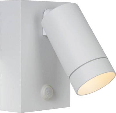 Lucide taylor - applique murale spot intérieur extérieur - 1xgu10 - ip54 - détecteur de mouvement - blanc