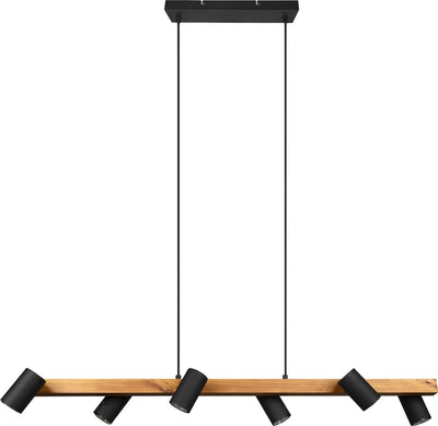 Trio marley - lampe suspendue - noir mat - excl. 6x gu10 4,9w - montage au plafond - réglable en hauteur