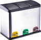 Poubelle à pédale Dirt Devil 3x 15l - poubelle de tri sélectif - acier inoxydable - argent