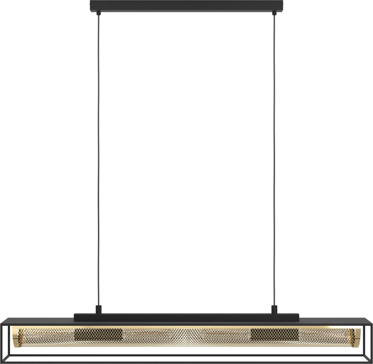 Lampe à suspension Eglo nohales - e27 - 112 cm - noir|or - acier