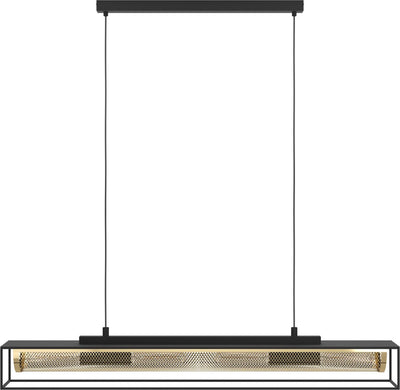 Lampe à suspension Eglo nohales - e27 - 112 cm - noir|or - acier