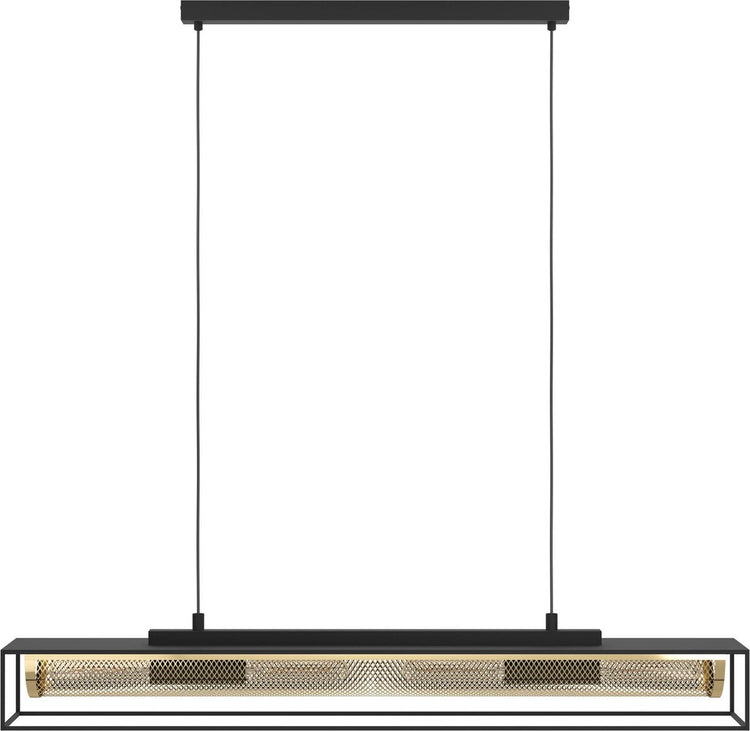 Lampe à suspension Eglo nohales - e27 - 112 cm - noir|or - acier