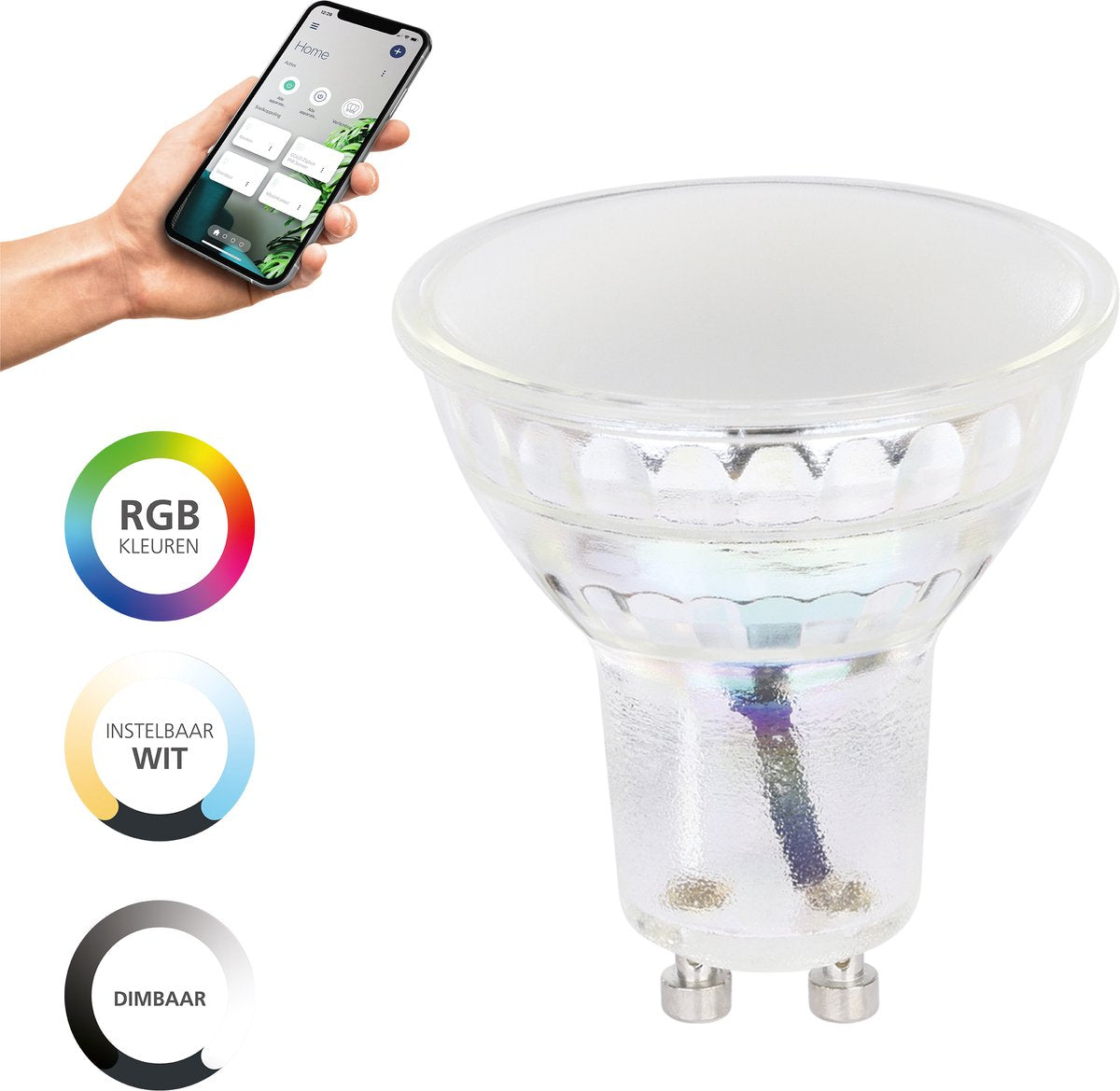 Lampe LED intelligente Eglo connect.z - gu10 - ø 5 cm - lumière blanche rgb réglable - dimmable - zigbee