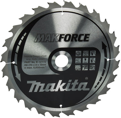 Accessoires Makita lame de scie circulaire bois | makforce 270x30x2.6 24t 20g - b-32172 - b-32172