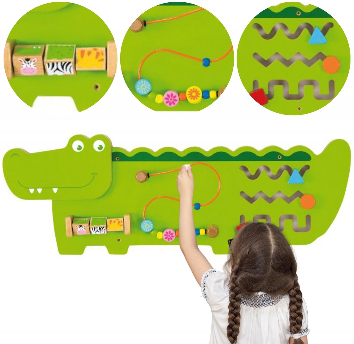 Vigatoys viga toys - plateau de jeu mural crocodile