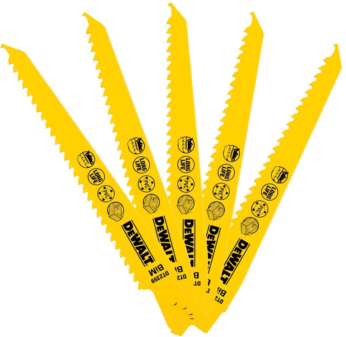 Lame de scie alternative Dewalt dt2359 - 152 x 4,2 mm - bois plastique avec clous (5pcs)