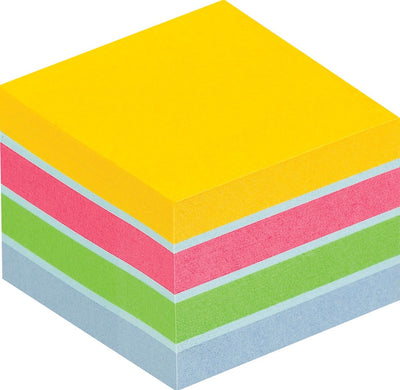 Post-it notes mini cube | 400 feuilles | pi 51 x 51 mm | couleurs assorties | sous blister