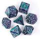 Jeux chauds jeu de dés château jumbo vert-violet 7 pièces donjons et dragons.