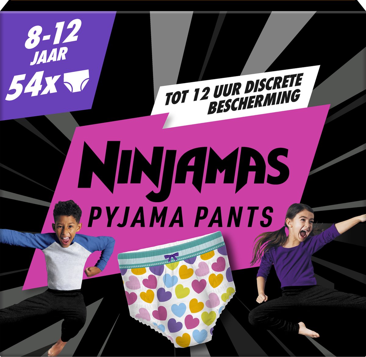 Pantalon de pyjama Ninjamas fille - 54 pantalons de pyjama - 8-12 ans - coffret mensuel
