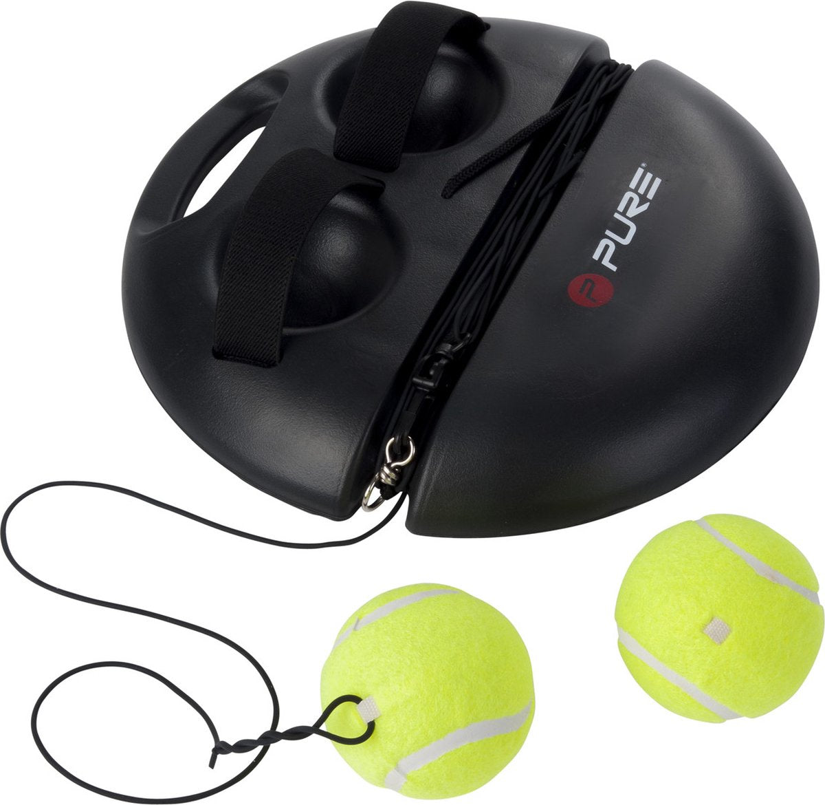 Pure2improve - entraîneur de tennis - comprenant 2 balles de tennis - corde de 15 m