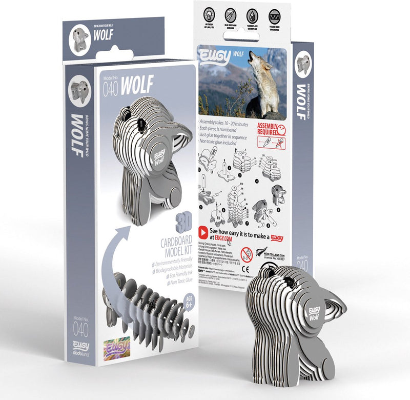 Puzzle 3D Eugy - loup - animaux sauvages - durable - collectionnez-les tous - 6 ans