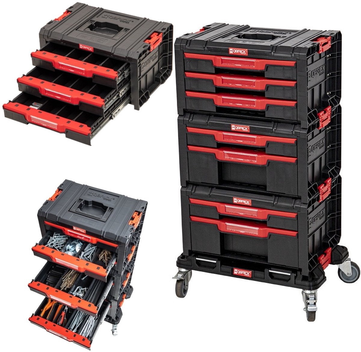 Patrol qbrick system pro - coffret à outils - mobile - 7 tiroirs - modulaire